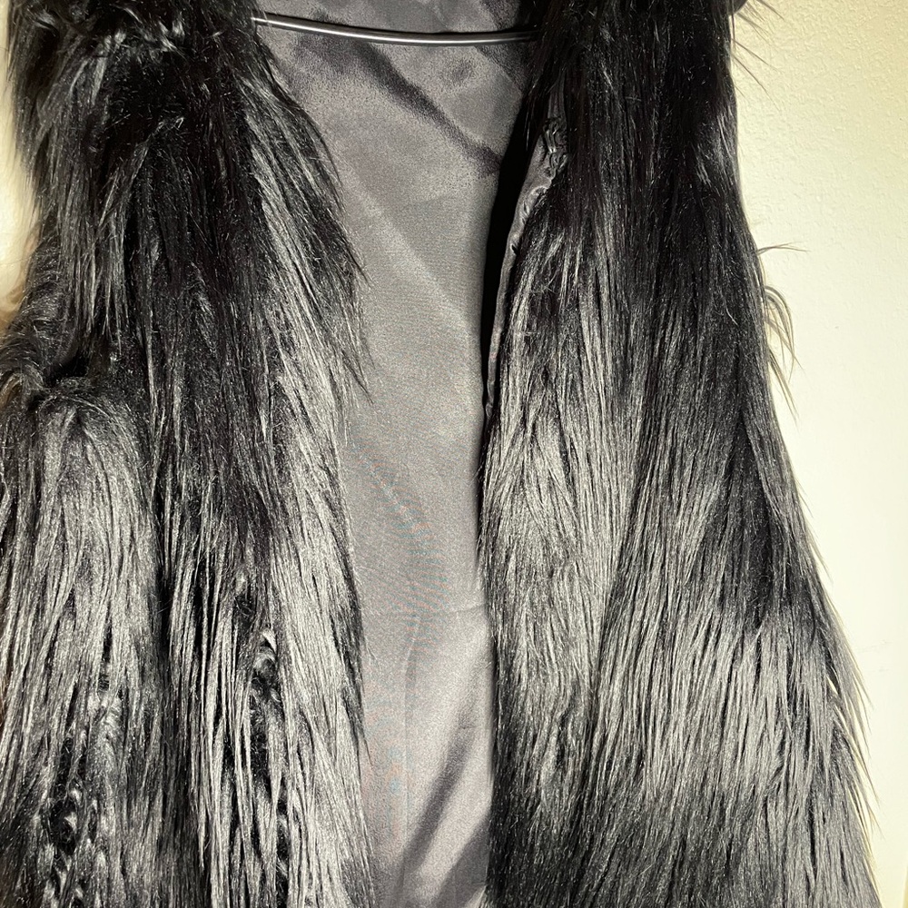 Francesca's Collections Black Teddy Jacket Faux Fur